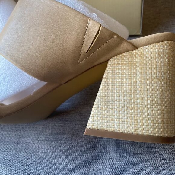 Heeled Sandals Two Straps Open Toe High Block Chunky Backless Slip-on Mules - Picture 6 of 7